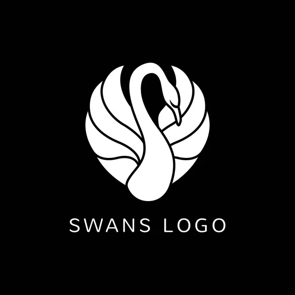 Line swan logotyp tecken — Stock vektor