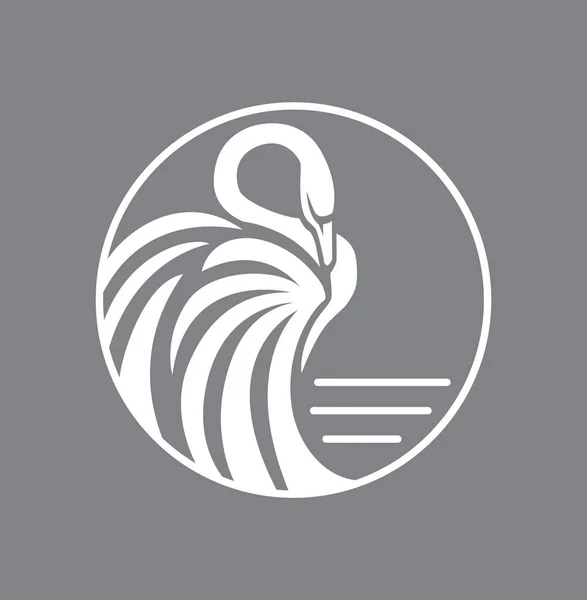 Círculo cisne logotipo sinal — Vetor de Stock