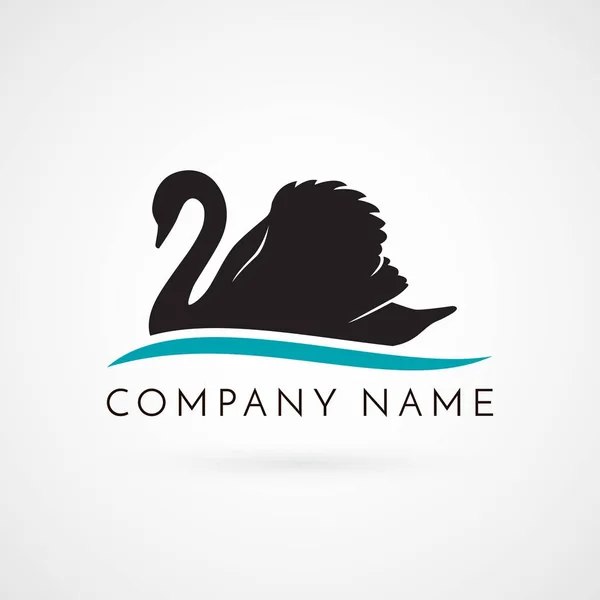 Círculo cisne logotipo sinal — Vetor de Stock