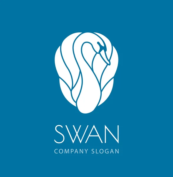 Cirkel swan logotyp tecken — Stock vektor