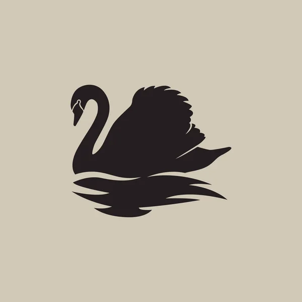 Line swan logotyp tecken Vektorgrafik