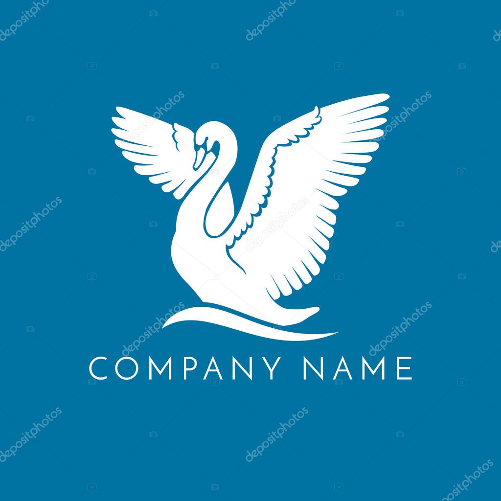 circle swan logo sign