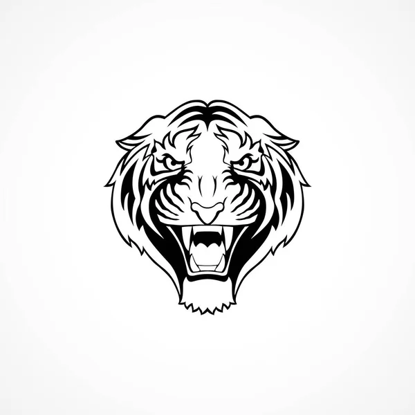 Tigre masque visage logo tatoo vecteur animal — Image vectorielle