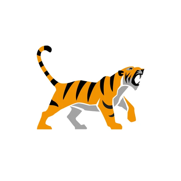 Tigre logo signe emblème vecteur illustration animal — Image vectorielle