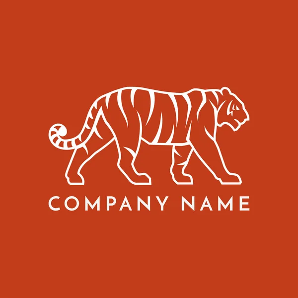Tigre linha logotipo ícone sinal vetor ilustração — Vetor de Stock
