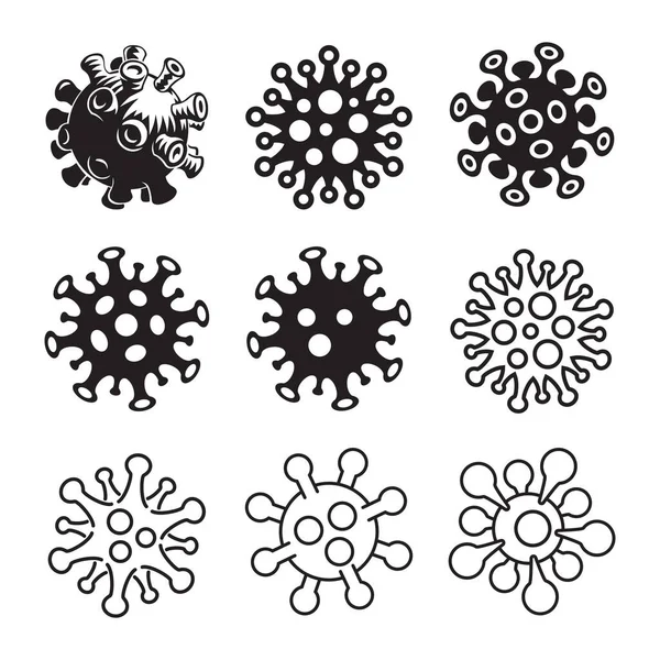 Coronavirus ikon, Covid-19, tecken, ikon, uppsättning Vektorgrafik
