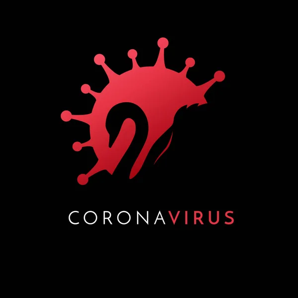 Svart svankoronavirus Covid 19 Royaltyfria Stockvektorer