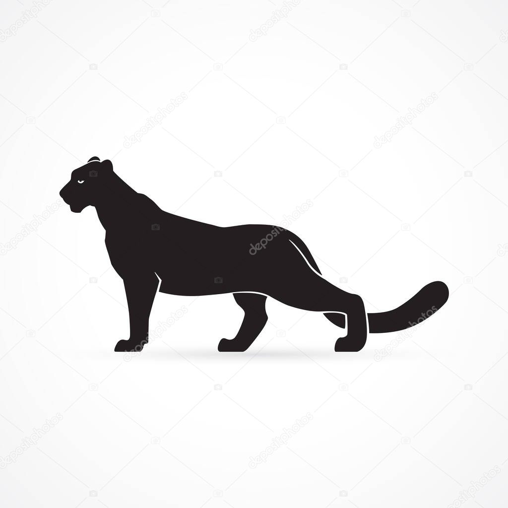 Black panther logo emblem silhouette vector illustration on white background
