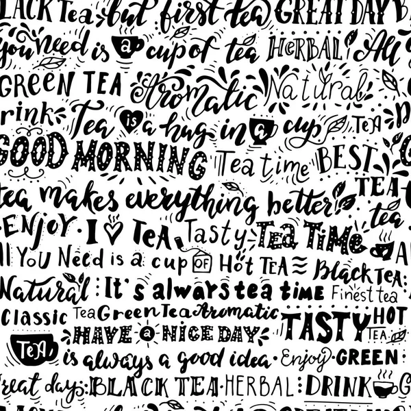 紅茶についての単語のパターン. — ストックベクタ