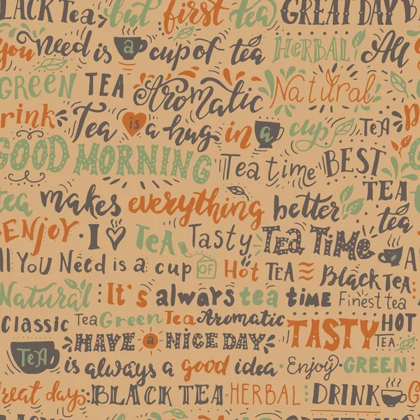 紅茶についての単語のパターン. — ストックベクタ