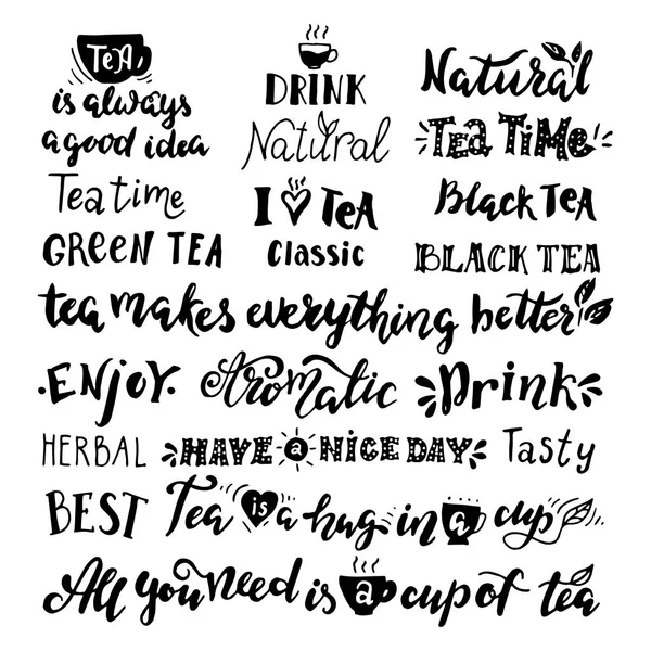 Inspirational quotes about tea. — Stock Vector