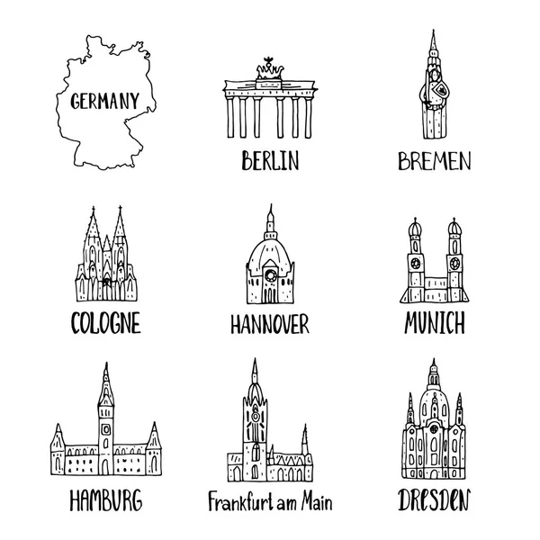  handdrawn Alman sembolleri.