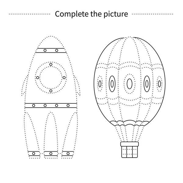 Completa Imagen Dibujo Para Colorear Juego Educativo Para Niños — Vector de stock