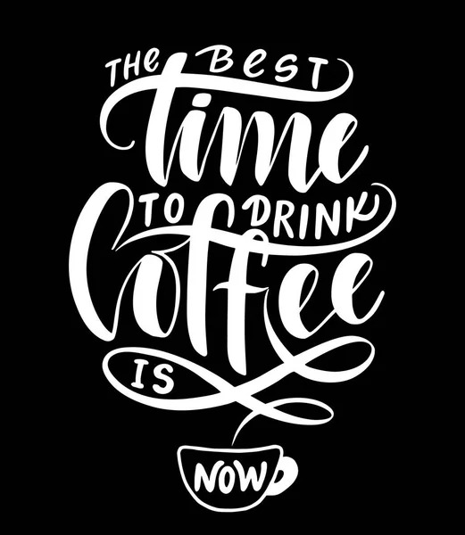 The best time to drink coffee is now. — Stock Vector