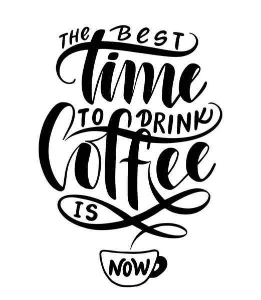 A legjobb idő, hogy kávét inni. — Stock Vector