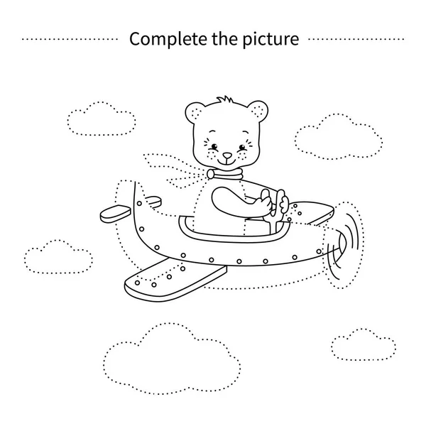 Bear on the airplane. — Stock Vector