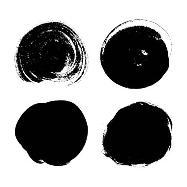 Beyaz arkaplanda izole edilmiş vektör grunge mürekkep lekeleri. 