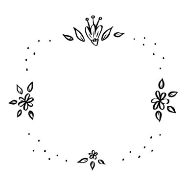Hand drawn floral wreath for invitations, greeting cards, poster