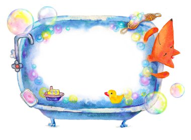 Bebek Fox banyo fotoğraf çerçevesi.