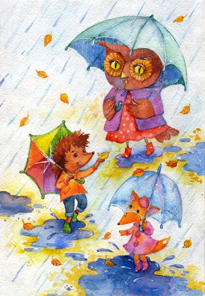 Os guarda-chuvas outono . — Fotografia de Stock