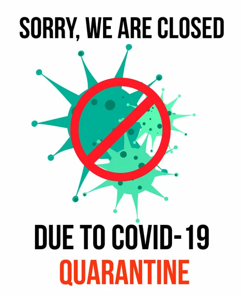 Desculpe Estamos Fechados Com Notícias Coronavírus Aviso Informação Sobre Medidas — Fotografia de Stock