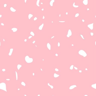 Terrazzo döşeme pürüzsüz desen. Doğal taş parçalarının vektör mozaik dokusu, mermer, granit, kireç taşı, kuvars, cam ve beton. Terrazzo geçmişi. Moda ve şık komposto