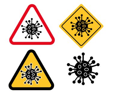 Corona Virüsü önlem işareti. Simgeyi koru. Kapatma işareti. Evde kal. Romantik Coronavirüs salgınını durdurun, covid-19. Vektör, EPS.