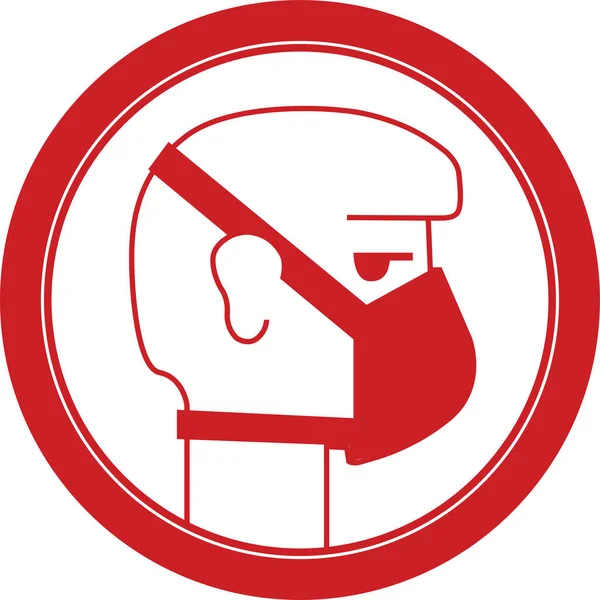 Coronavirus maske koruması ve önlem. Koronavirüs koruması için yüz maskesi takmanız gerektiğini belirtin. Daire şeklinde yol işareti. Dikkat! Vektör, eps, printer, poster