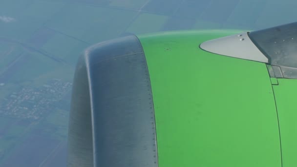 Clouds and sky as seen through window of an aircraft — Stock Video