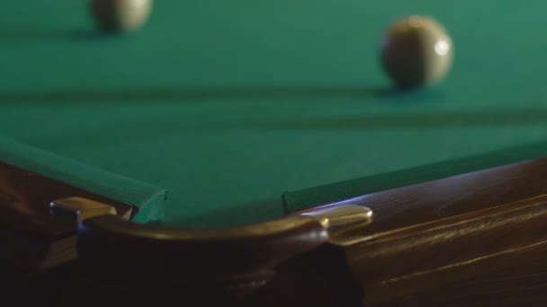 Billiard balls near pocket — Stock Video