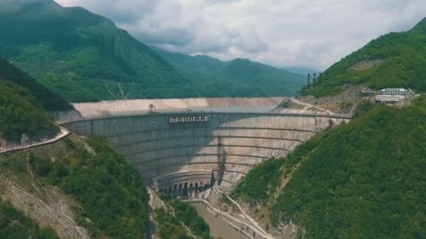 Enguri dam, hydro power plant — Stock Video