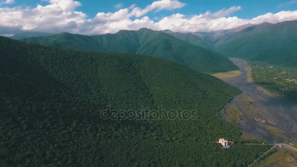 Shooting mountains aerial view — Stock Video