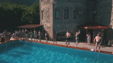 drone ile çekim havuz partisi
