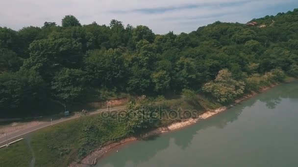 Vista aérea sobre lago georgia — Vídeo de Stock