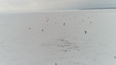 drone ile çekim bir fotoğraf makinesi ile çekim havadan çekim kitesurfing