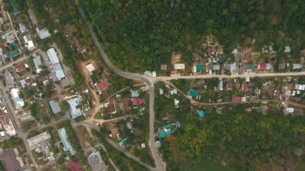Luchtfoto op het dorp — Stockvideo