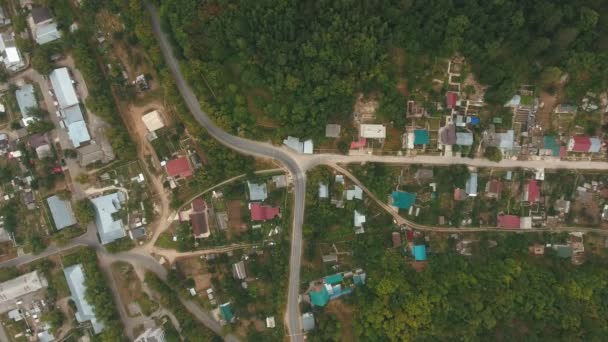 Aerial view on the village — Stock Video