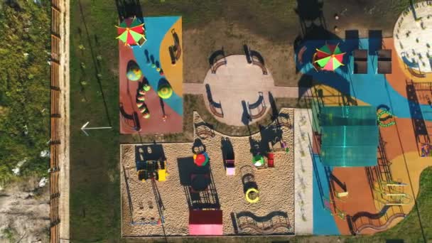 Childrens playground. Top view. — Stock Video