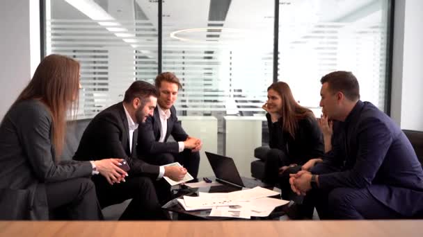 Business People Reunião Comunicação Discussão Trabalho Escritório Conceito — Vídeo de Stock