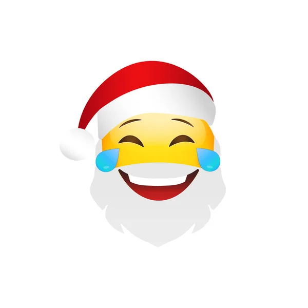 Emoji Pai Natal. Férias de Inverno Emoticon. Caráter do sorriso —  Vetores de Stock