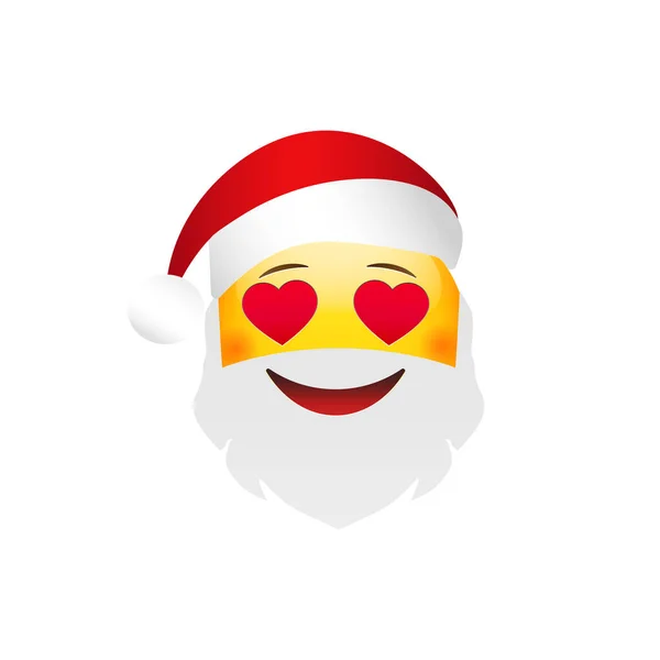 Emoji Santa Claus. Winter vakantie Emoticon. Karakter van de liefde — Stockvector