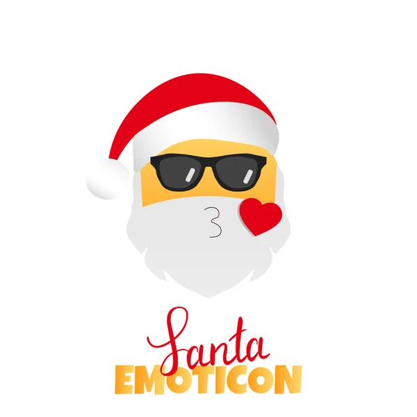 Emoji Santa Claus. Winter vakantie Emoticon. Kus karakter — Stockvector