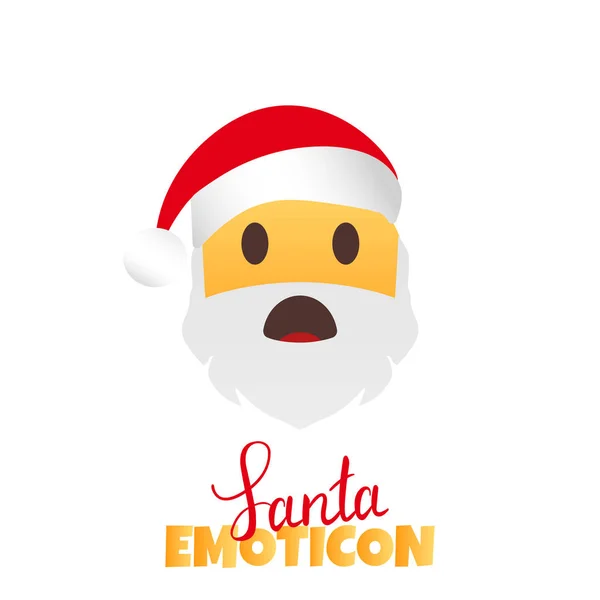 Emoji Santa Claus. Winter vakantie Emoticon. Bezorgd karakter. — Stockvector