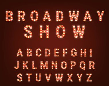 Retro yazı tipi ampuller ile