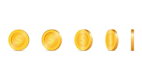 Zlaté mince ilustrace — Stockový vektor