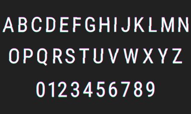 Aksaklık bozulma alfabe yazı tipi