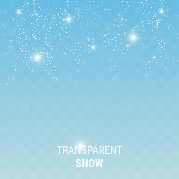 Снег на прозрачном фоне — стоковый вектор