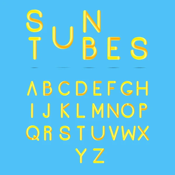 Błyszczący liter. Stylizowane kolorowy alfabet w żywych kolorach — Wektor stockowy