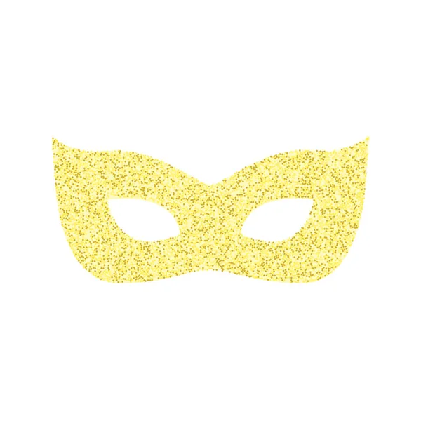 Máscara de carnaval Mardi Gras. Efecto brillo oro — Vector de stock