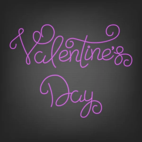 Valentines Day neon typography — Stock Vector